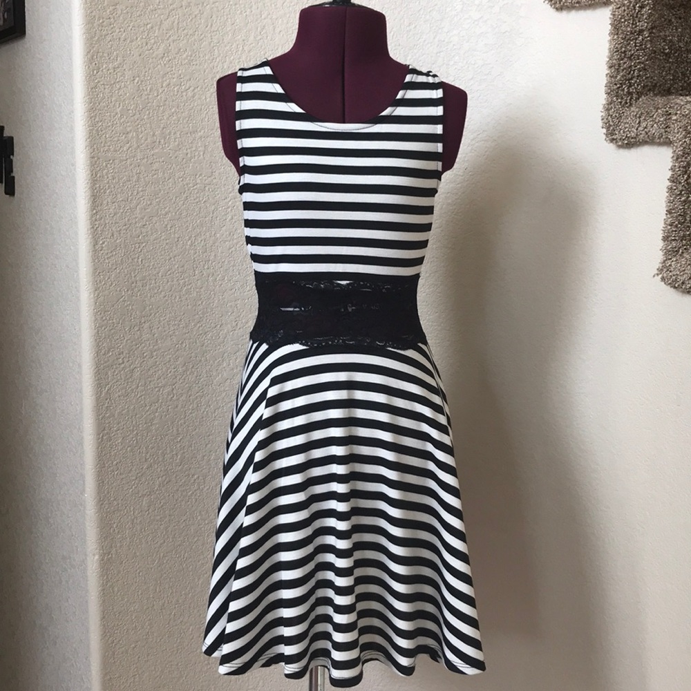 Fit and flare striped dress